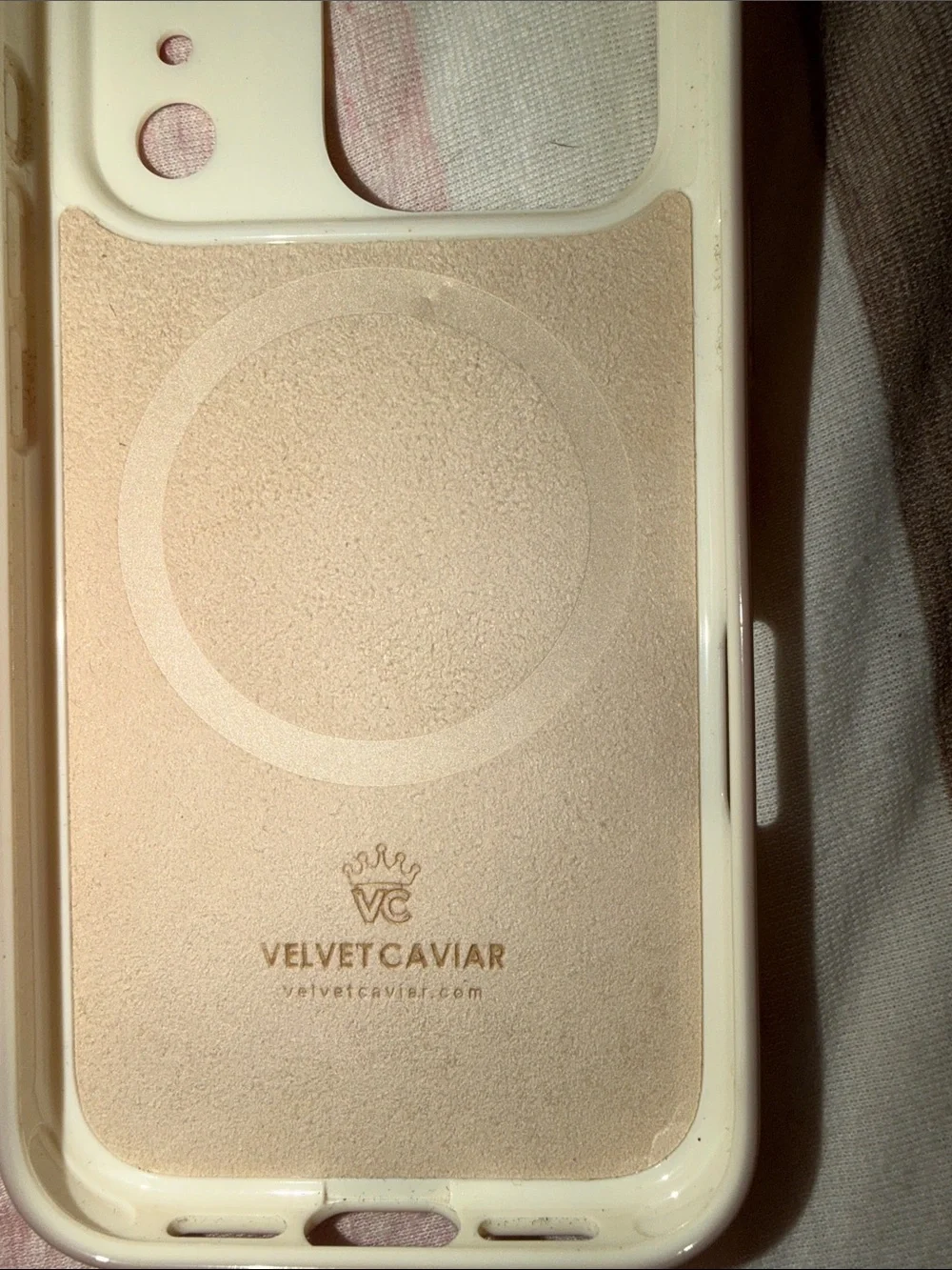 Velvet Caviar Cherry Print Phone Case with Ring Holder - Cream, Red, Green